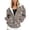 A-Grey235, variant on Womens Rainbow Paw Print Zip Up Hooded Jacket All Over Colorful Pet Print Casual Coat