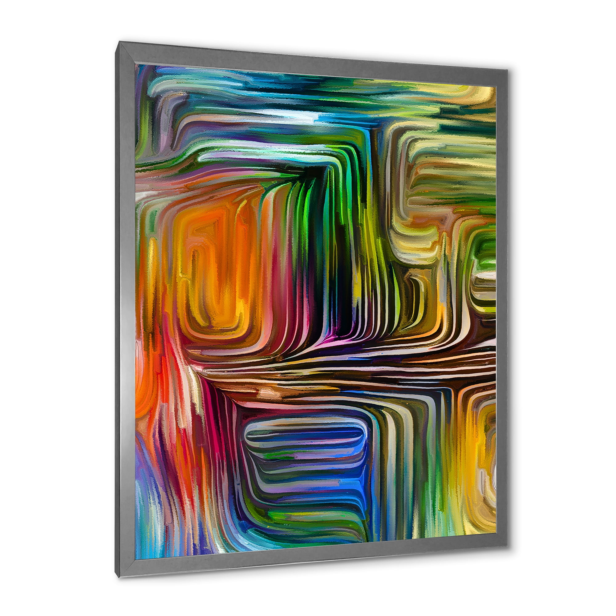 Designart 'Colour Spiral Fusion III' Modern Framed Art Print