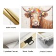 thumbnail image 5 of ZHONGYUTONG Highland Cow Canvas Art Print Cattle Wear Flowers Crown Picture Wall Painting (12"x18"), 5 of 6
