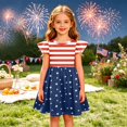 thumbnail image 2 of Grblisyd 4th of July Girls Dress Sleeveless Crew Neck Patriotic Dresses USA Flag A Line Dress for Kids Girl 1-13 Years, 2 of 6