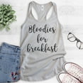 thumbnail image 2 of Bloodies For Breakfast Tank Top, Ladies Racerback Tank Top, Drinking Tank, Party Tank, Alcohol Tank, Silver Gray, X-Large, 2 of 3