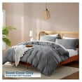 thumbnail image 2 of Grey Duvet Cover Queen Size - Soft Double Brushed Queen Duvet Cover Set, 3 Piece, with Button Closure, 1 Duvet Cover 90x90 inches and 2 Pillow Shams, 2 of 9