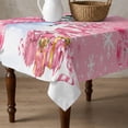 thumbnail image 4 of Pink Christmas Table Cloth Waterproof Tablecloths, Snowman Xmas Tree Ball Gifts Winter Tablecloth Dining Table Cover for Kitchen Party Tabletop Outdoor, Square Tablecloth 60x60 Inch, 4 of 9