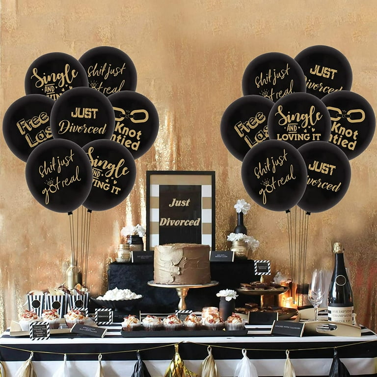 Premium Photo  A black and gold party theme with a black tablecloth and  black and gold balloons.