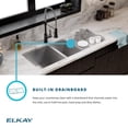 thumbnail image 5 of Elkay Crosstown 16 Gauge Stainless Steel, 47-1/4" x 18-1/2" x 10", 60/40 Double Bowl Undermount Sink with Drainboard, 5 of 7