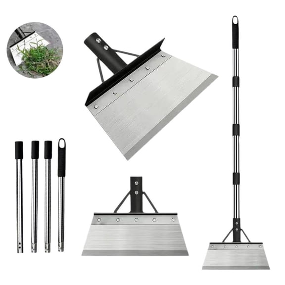 Heavy Duty Snow Shovel with Adjustable Handle,Multifunctional Cleaning Shovel for Ice Scraper,Ice Chopper,Floor Scraper,Garden Scrapers,Weed Remover Tool,Flat Steel Shovels for Walkway Driveway