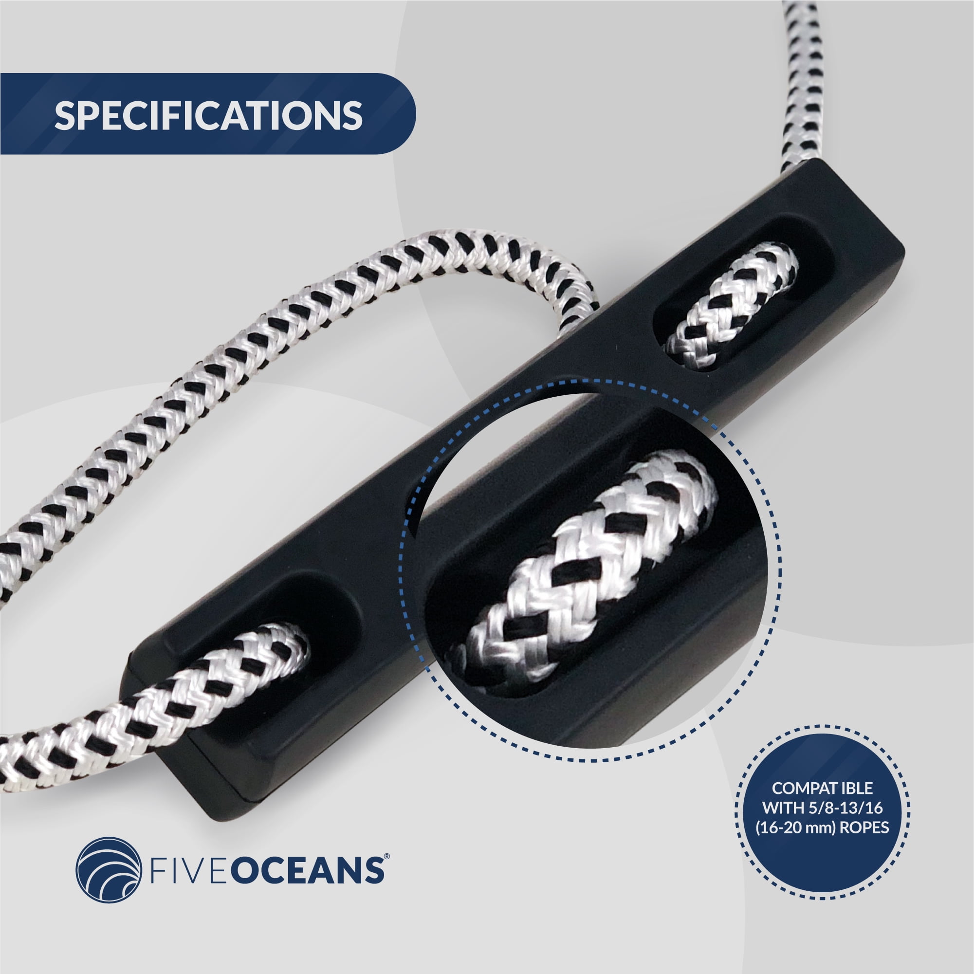 Five Oceans Boat Rubber Mooring Snubber 5/8-13/16 in. Rope (Pair Five Oceans Boat Rubber Mooring Snubber 5/8-13/16 in. Rope (Pair