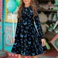 thumbnail image 2 of DISNIMO Butterfly Dresses for Girls 7-8 Kids Dresses Long Sleeve Midi Dress Girls Fall Swing Dress Girl Casual Fall Skater Dress for Girls Dress School Beach Dresses for Girls Sundress Blue Soft, 2 of 7