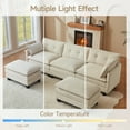 thumbnail image 5 of 111.5" U - Shaped Corduroy Modular Sectional Sofa, Super Comfy 3 - Seater with 2 Ottomans for Living Room - Beige, 5 of 10