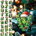 thumbnail image 5 of BGZLEU 26 Green Alphabet Ornaments for Christmas Tree Initial Letter Santa Claus Pendant with Xmas Tree Mini Monogram Hanging Decorations for Christmas Tree Party Gifts DIY Decor (V), 5 of 6