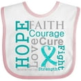 thumbnail image 3 of Inktastic Ovarian Cancer Hope Faith Motto Boys or Girls Baby Bib, 3 of 4