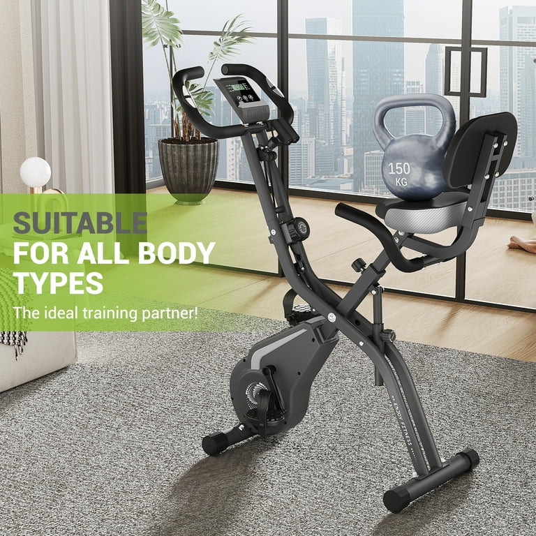 Folding Exercise Bike,10-Level Magnetic Quiet Resistance, 330LBS