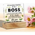 thumbnail image 4 of Inspirational Boss Appreciation Gift Boss Gifts for Mentor Leader, Boss Quote Desk Decor Acrylic Leadership Desk Plaque Sign with Wood Stand Home Office Desk Sign Keepsake, 4 of 6