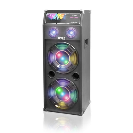 Pyle PSUFM1040P - 1000 Watts Disco Jam Passive Dual 10'' DJ Speaker System with Flashing DJ Lights (For Use With Model (Best Dj Speakers 2019)