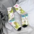 thumbnail image 5 of Rateoe Cartoon Frogs for Women Casual Calf Socks - Cute Crew Socks - Thin Soft Above Ankle Socks Size 5-11, 5 of 6
