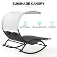 thumbnail image 4 of Pellebant Outdoor Double Chaise Lounge Metal Swing Rocking Chair in Black, 4 of 8