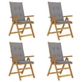 thumbnail image 5 of vidaXL Outdoor Recliner Chairs Patio Chair with Cushions Solid Wood Acacia, 5 of 108