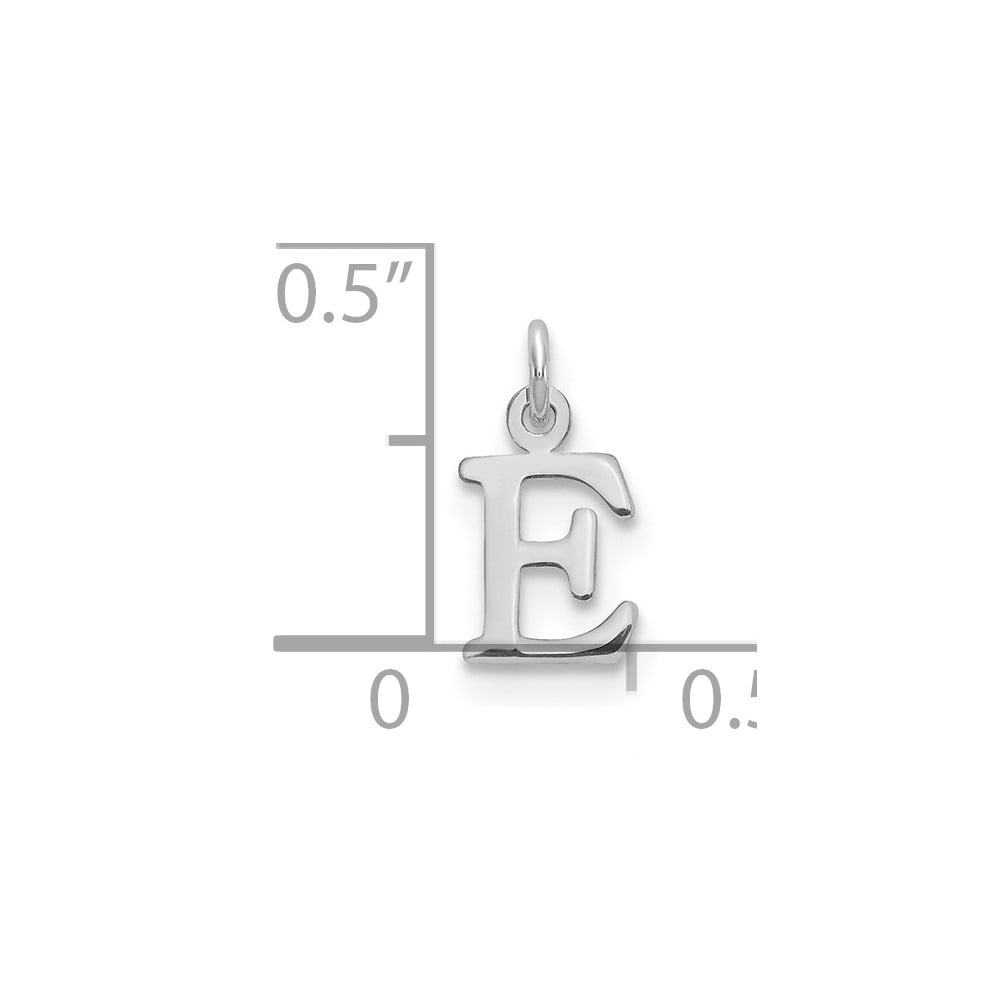 Finest Gold Sterling Silver Rhodium-Plated Letter E Initial Charm