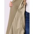 thumbnail image 5 of DARING DIVA Women's Plus Size A Line Notched Lapel Double Breasted Coat 2X Khaki, 5 of 6