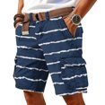 thumbnail image 2 of Streetwear Cargo Shorts For Men With Abstract Stripe Pattern And Utility Pockets Designed For Summer Beach Vacations Camping Trips Navy M, 2 of 5