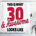 thumbnail image 1 of Ambesonne 30th Birthday Shower Curtain, Motivation Words Art, 69"Wx84"L, Red Black and White, 1 of 3