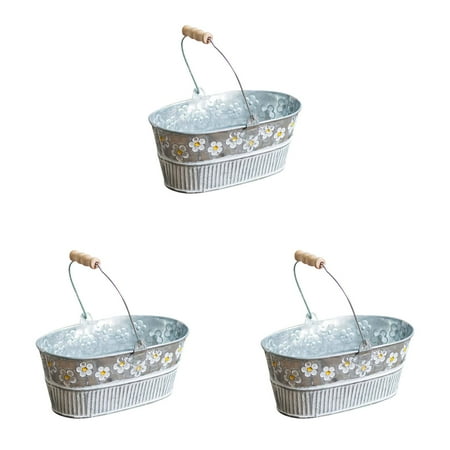 

Dried Flower Flower Vase Flower Bucket Flower Flower Arrangement Balcony Flower Pot Bucket Retro Old Wrought Hanging Bucket 1PC 2PCS Pumpkin Pot Holders Valentine Flower Pot for Teacher Vases for