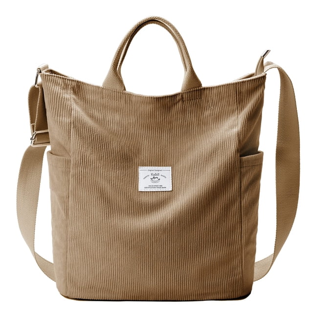 Bolso de mano KALIDI de pana con cremallera, antisalpicaduras, para mujer