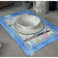 thumbnail image 3 of Vargottam Placemats- Placemat For Dining Table, Set Of 4- Printed & Reversible CottonNapkin-IndoorPlacematsFor Home & Kitchen Dining Table- Watercolor Flower (Light Blue), 3 of 5