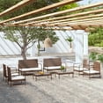 thumbnail image 1 of vidaXL 8 Piece Garden Lounge Set with Cushions Poly Rattan Brown, 1 of 5