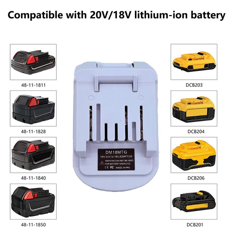 DM18MTG Battery Adapter for De*walt 20V for Mil*wau*kee 18V Li-ion Battery Convert To Work for Ma*kita G Series Power Tools BL1820B BL1813G