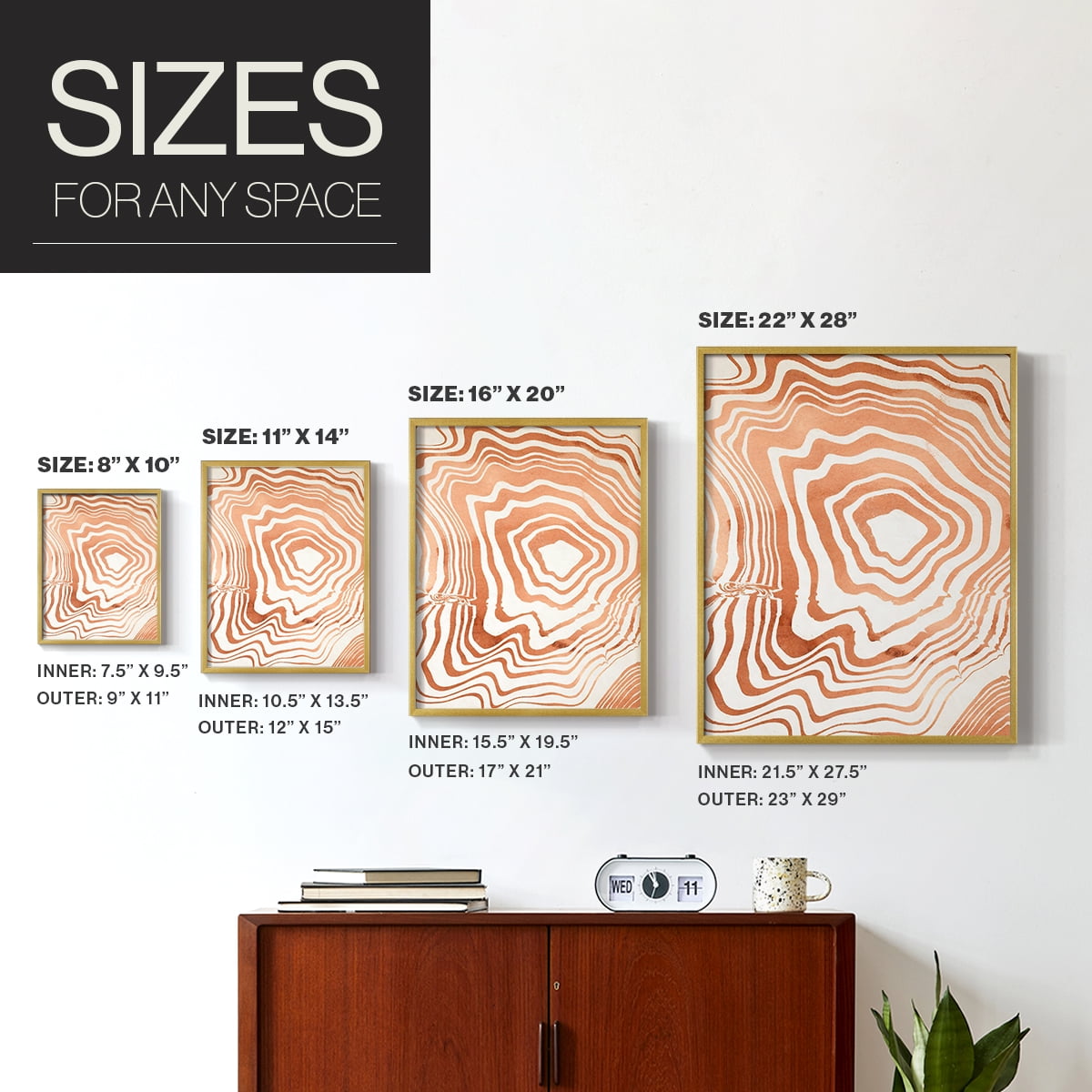 Wood Grain Suminagashi I Framed Print - Solid Wood in Single Picture Frame Solid Wood 2 Framed Print