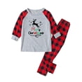 thumbnail image 2 of Odeerbi Christmas Pajamas for Family Holiday Long Sleeve Family Christmas Pajamas Matching Sets Kids Casual Printed Top with Bottom Outfits Home Wear Sleepwear Family Matching PJs Set Red, 2 of 6
