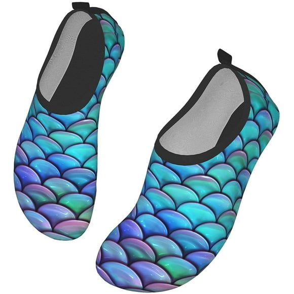 Water Shoes Barefoot Best Mermaid Scales Aqua Socks for Men Women Swimming Yoga Surf Pool Beach Outdoor Quick Dry Footwear