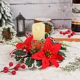 thumbnail image 4 of 2PCS Christmas Candle Holders Rings Wreath, Candle Ring Wreath for Xmas Table Decorations Red, 4 of 6