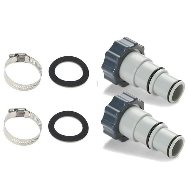 ZHAOCHENG Paquete de 2 adaptadores de manguera de abrazadera roscada de repuesto para kits de piscina Intex con mangueras de 1,5 y 1,25 pulgadas – Se adapta a bombas de filtración, generadores de clor