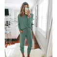 thumbnail image 2 of PRETTYGARDEN Women's Spring Fall 2 Piece Lounge Outfit Long Sleeve Crewneck Pullover Tops High Waisted Pants Set Tracksuit, 2 of 6