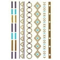 thumbnail image 1 of Wrapables Large Metallic Gold and Silver Temporary Tattoo Stickers, For Fun Bands, 1 of 4
