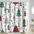 thumbnail image 5 of Christmas Shower Curtain, Christmas Tree Shower Curtain Set, Winter Shower Curtains for Bathroom, Xmas Tree Snowflake Bathroom Shower Curtain Sets, Shower Curtains Bathroom Decor 72x72 inch, 5 of 6