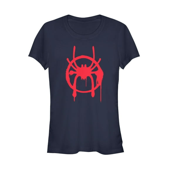 Junior's Marvel Spider-Man: Into the Spider-Verse Symbol  Graphic Tee Navy Blue 2X Large