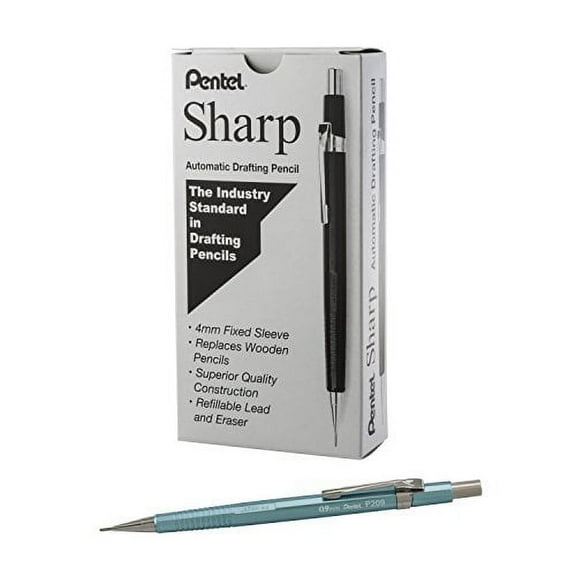 Pentel Sharp Mechanical Pencil (0.9mm) Metallic Bluish Green Barrel Box of 12
