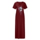 thumbnail image 4 of Vestido informal de verano para mujer, vestido largo de manga corta con bolsillo Sexy y cuello redondo con estampado de Calavera de Halloween Fridja  bnh2569, 4 of 8