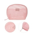 thumbnail image 3 of Bolsas de maquillaje de malla de mano únicas 1 Pc poliéster rosa 9.84in, 3 of 5