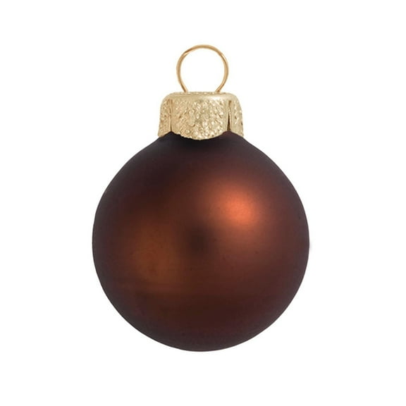 4ct Matte Cocoa Brown Glass Ball Christmas Ornaments 4.75" (120mm)
