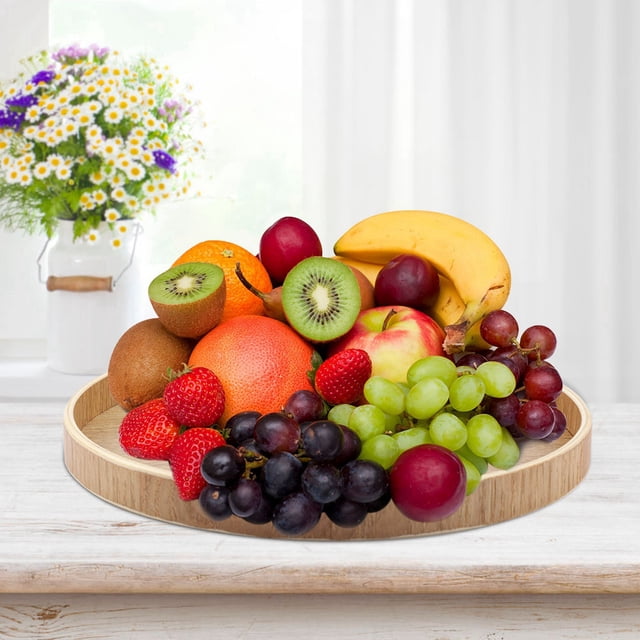 MAGT Plateau de Service, Ensemble de thé Durable en Bois de Haute qualité Assiette de Service Alimentaire de Bonbons de Fruits(24cm)