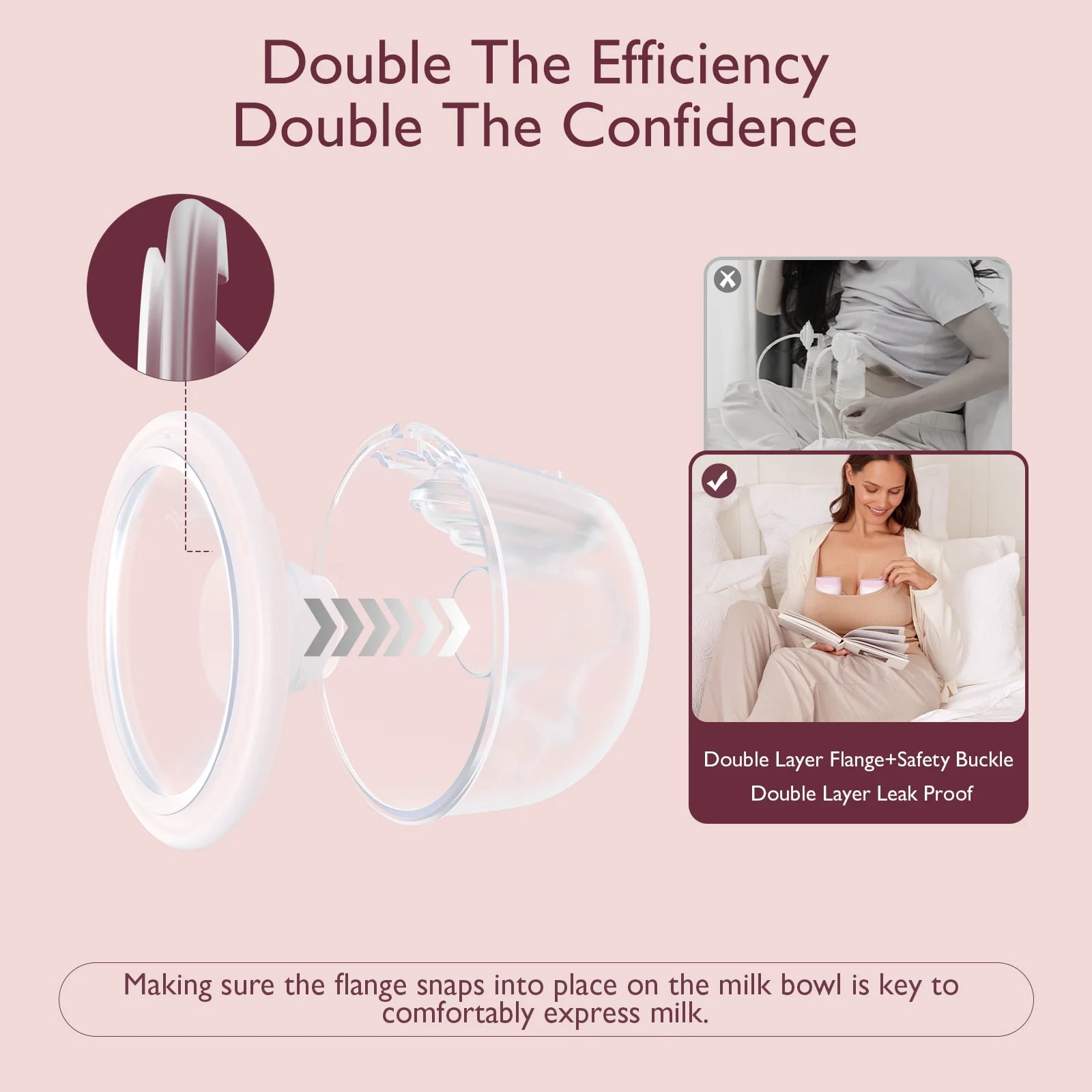 Momcozy S12 Pinky Pro Electric Hands Free Breast Pump Wearable, 24mm 1 Pack Pink