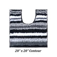 thumbnail image 3 of Better Trends 20" x 20" U-Shape Toilet Rug, 100% Polyester Non Reversible Tufted Bathroom Rug, Contour Mat, Water Absorbent, Machine Washable, Toilet Base Rug Griffie Collection - Gray, 3 of 7