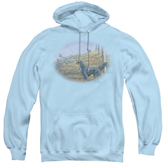 Wildlife Looking Back Adult Pullover Hoodie Sweatshirt Light Blue