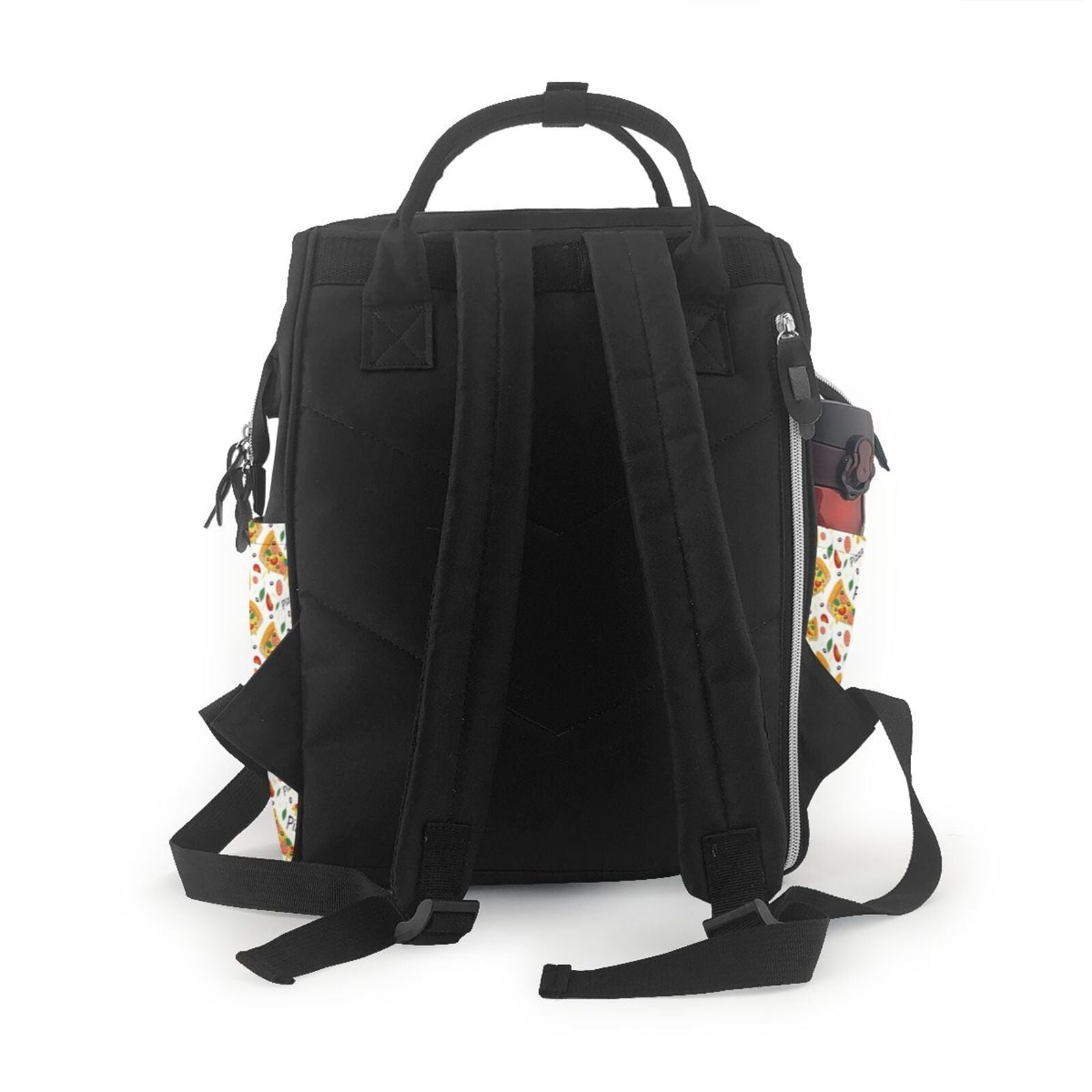 Fuzoiu Pizza Slices Print Diaper Bag Backpack,Baby Essentials Travel Tote,Multi function Waterproof Diaper Bag, Travel Essentials Baby Bag - Unisex
