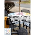 thumbnail image 4 of Outdoor Tablecloth with Umbrella Hole and Zipper, Happy Easter Square Table Cloth 54x54 Inch Waterproof Tablecloth, Colorful Rabbits Cartoon Blue Plaid Picnic Table Cover for Patio Camping, 4 of 7