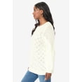 thumbnail image 6 of Roaman's Women's Plus Size Rhinestone Pointelle Knit Sweater, 6 of 6